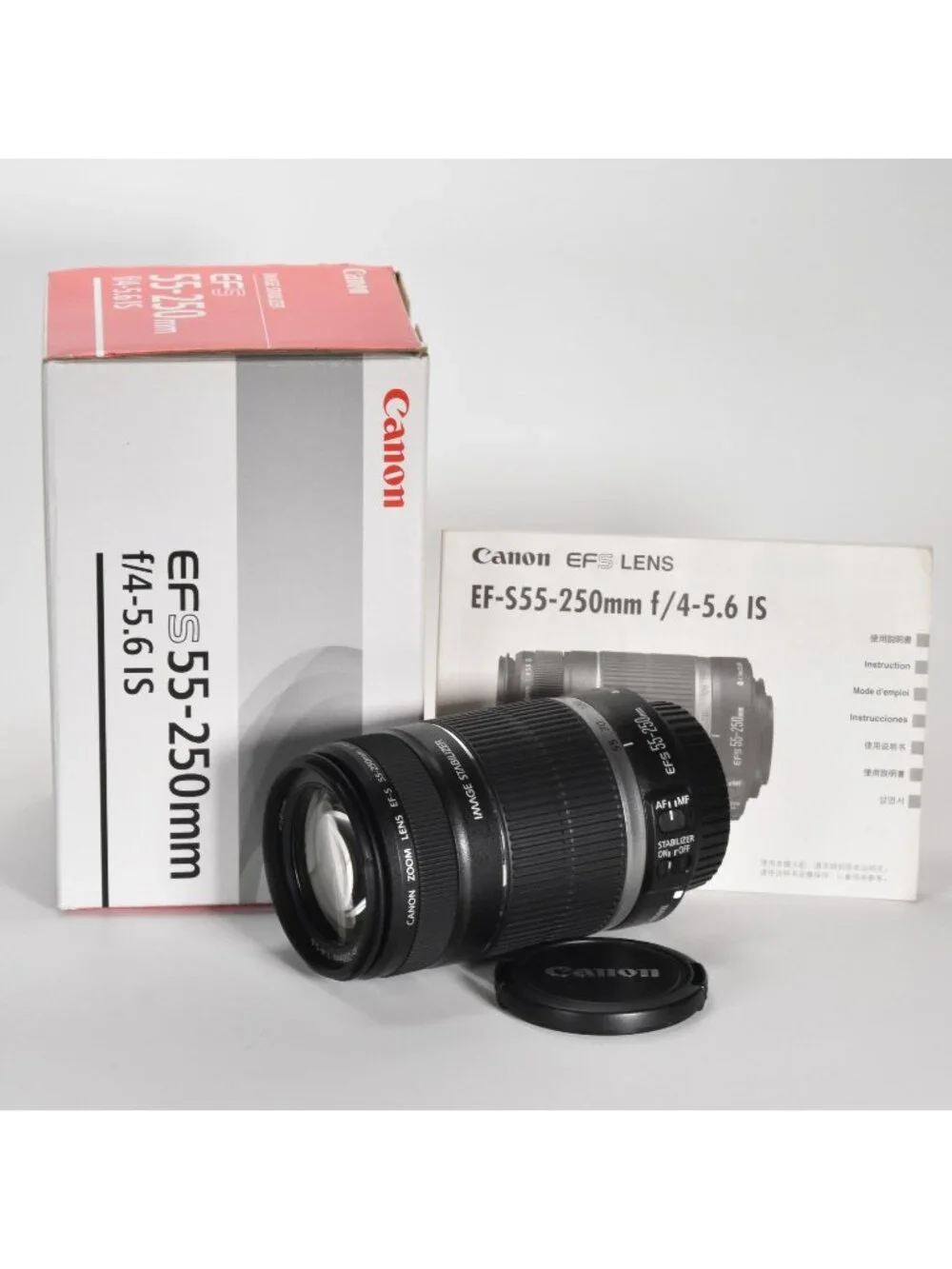 Canon EF-S 55-250mm f/4-5.6 IS Zoom Lens with User Manual & Box MINT